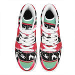 Yin Yang Chinese Zodiac Signs Print High Top Leather Sneakers