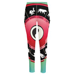 Yin Yang Chinese Zodiac Signs Print High-Waisted Pocket Leggings