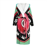 Yin Yang Chinese Zodiac Signs Print Hooded Bathrobe