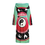 Yin Yang Chinese Zodiac Signs Print Hooded Bathrobe