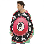 Yin Yang Chinese Zodiac Signs Print Hoodie Blanket