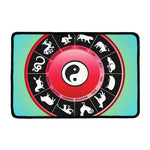 Yin Yang Chinese Zodiac Signs Print Kitchen Mat