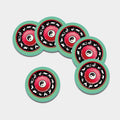 Yin Yang Chinese Zodiac Signs Print Leather Coaster Set
