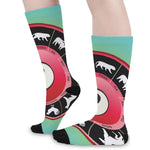 Yin Yang Chinese Zodiac Signs Print Long Socks