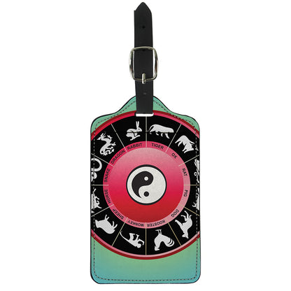 Yin Yang Chinese Zodiac Signs Print Luggage Tag