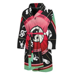 Yin Yang Chinese Zodiac Signs Print Men's Bathrobe