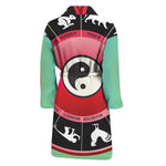 Yin Yang Chinese Zodiac Signs Print Men's Bathrobe