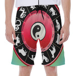 Yin Yang Chinese Zodiac Signs Print Men's Beach Shorts
