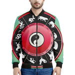 Yin Yang Chinese Zodiac Signs Print Men's Bomber Jacket