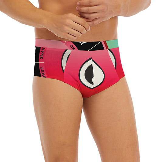 Yin Yang Chinese Zodiac Signs Print Men's Briefs