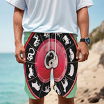 Yin Yang Chinese Zodiac Signs Print Men's Cargo Shorts