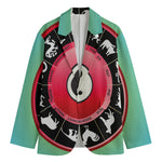Yin Yang Chinese Zodiac Signs Print Men's Cotton Blazer