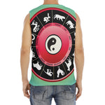 Yin Yang Chinese Zodiac Signs Print Men's Fitness Tank Top