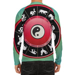 Yin Yang Chinese Zodiac Signs Print Men's Long Sleeve Rash Guard