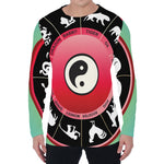 Yin Yang Chinese Zodiac Signs Print Men's Long Sleeve T-Shirt
