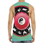 Yin Yang Chinese Zodiac Signs Print Men's Muscle Tank Top