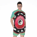 Yin Yang Chinese Zodiac Signs Print Men's Romper