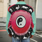 Yin Yang Chinese Zodiac Signs Print Men's Shirt Jacket
