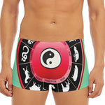 Yin Yang Chinese Zodiac Signs Print Men's Short Boxer Briefs