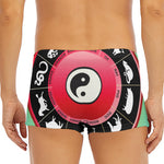 Yin Yang Chinese Zodiac Signs Print Men's Short Boxer Briefs