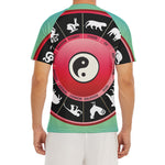 Yin Yang Chinese Zodiac Signs Print Men's Short Sleeve Rash Guard