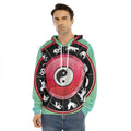 Yin Yang Chinese Zodiac Signs Print Men's Velvet Pullover Hoodie
