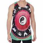 Yin Yang Chinese Zodiac Signs Print Men's Velvet Tank Top