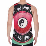 Yin Yang Chinese Zodiac Signs Print Men's Velvet Tank Top