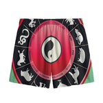 Yin Yang Chinese Zodiac Signs Print Mesh Shorts