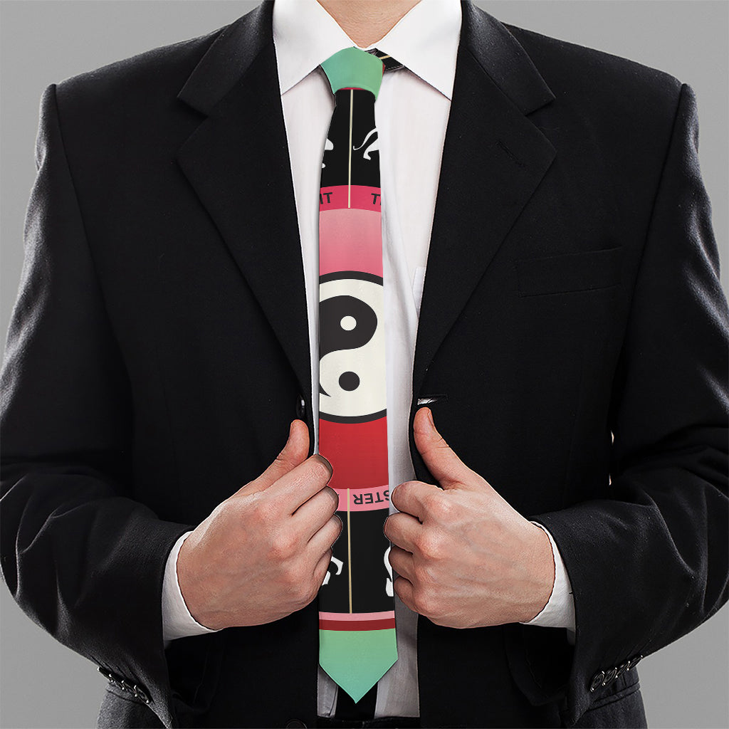 Yin Yang Chinese Zodiac Signs Print Necktie