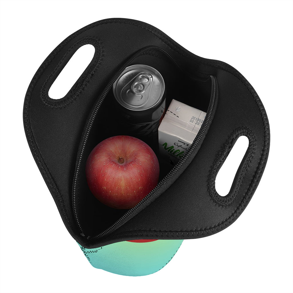 Yin Yang Chinese Zodiac Signs Print Neoprene Lunch Bag