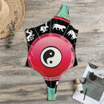 Yin Yang Chinese Zodiac Signs Print One Shoulder Bodysuit