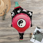 Yin Yang Chinese Zodiac Signs Print One Shoulder Bodysuit