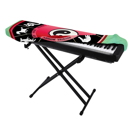 Yin Yang Chinese Zodiac Signs Print Piano Keyboard Cover