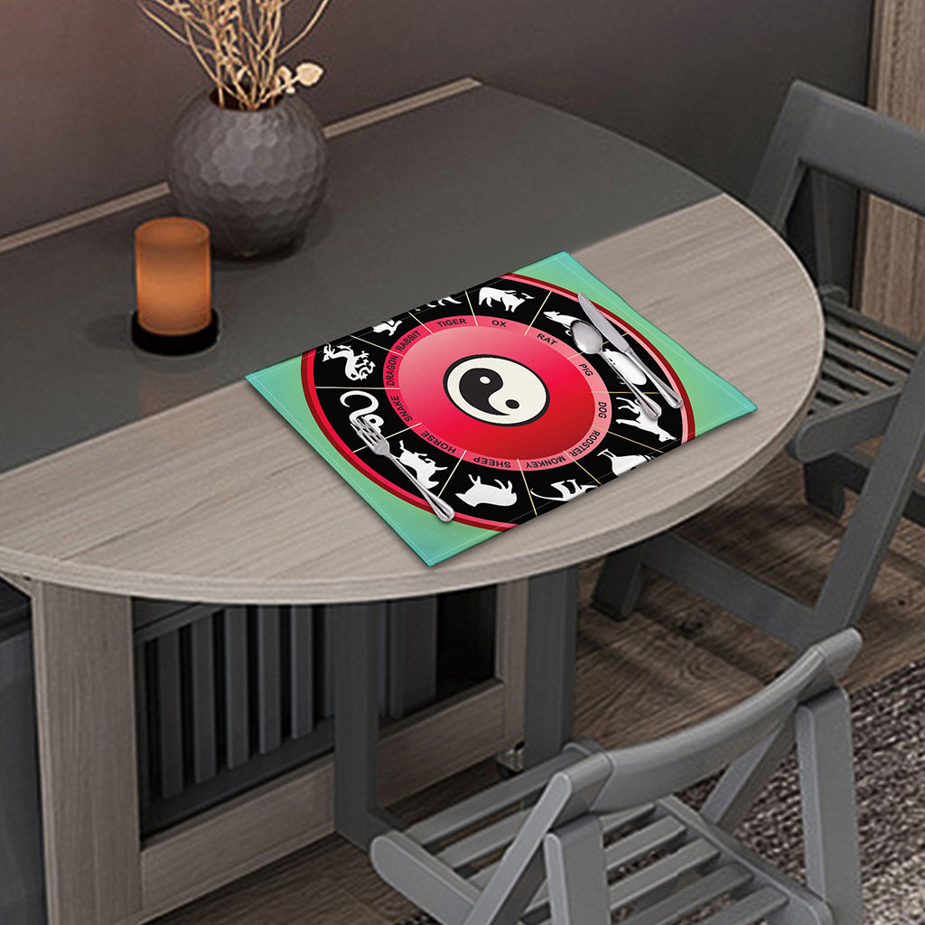 Yin Yang Chinese Zodiac Signs Print Placemat