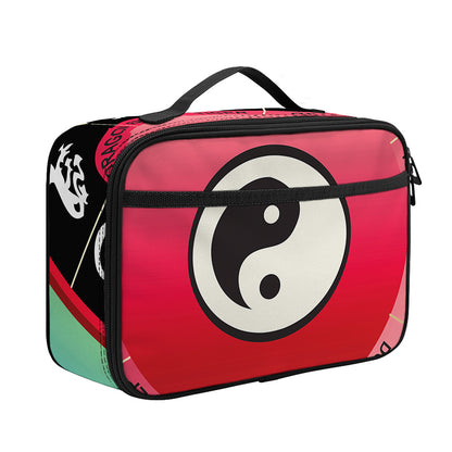 Yin Yang Chinese Zodiac Signs Print Portable Lunch Bag