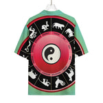Yin Yang Chinese Zodiac Signs Print Rayon Hawaiian Shirt