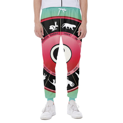 Yin Yang Chinese Zodiac Signs Print Scuba Joggers