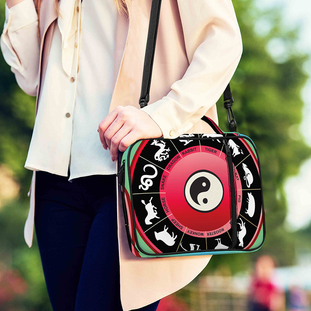 Yin Yang Chinese Zodiac Signs Print Shoulder Strap Bible Bag