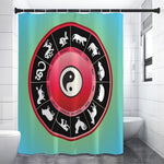 Yin Yang Chinese Zodiac Signs Print Shower Curtain
