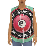 Yin Yang Chinese Zodiac Signs Print Sleeveless Baseball Jersey