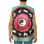 Yin Yang Chinese Zodiac Signs Print Sleeveless Baseball Jersey