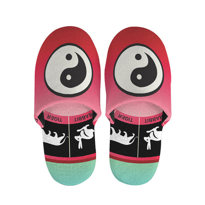 Yin Yang Chinese Zodiac Signs Print Slippers