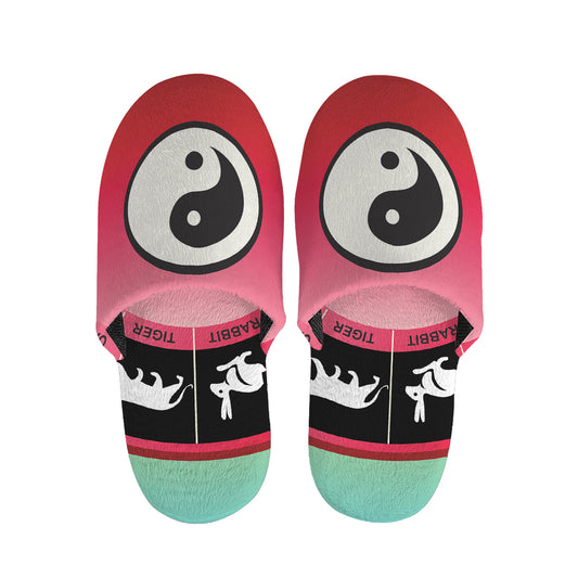 Yin Yang Chinese Zodiac Signs Print Slippers