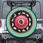 Yin Yang Chinese Zodiac Signs Print Tire Cover With Camera Hole