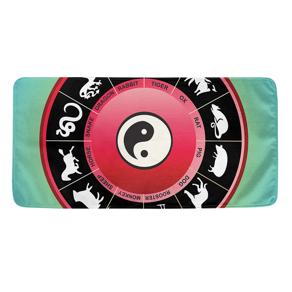 Yin Yang Chinese Zodiac Signs Print Towel