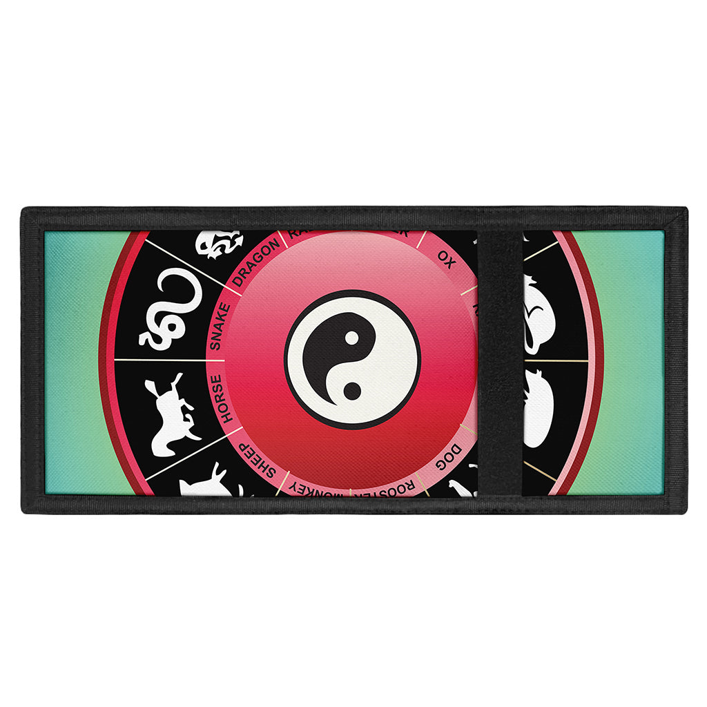 Yin Yang Chinese Zodiac Signs Print Trifold Wallet