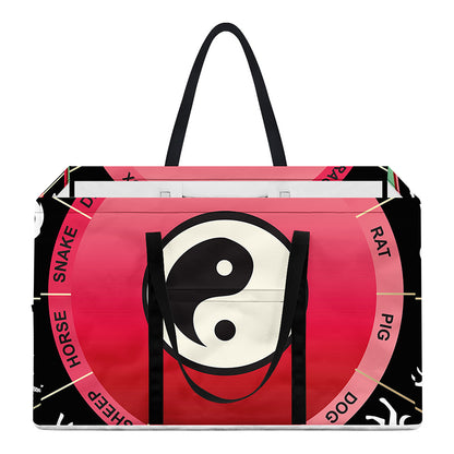 Yin Yang Chinese Zodiac Signs Print Utility Tote Bag