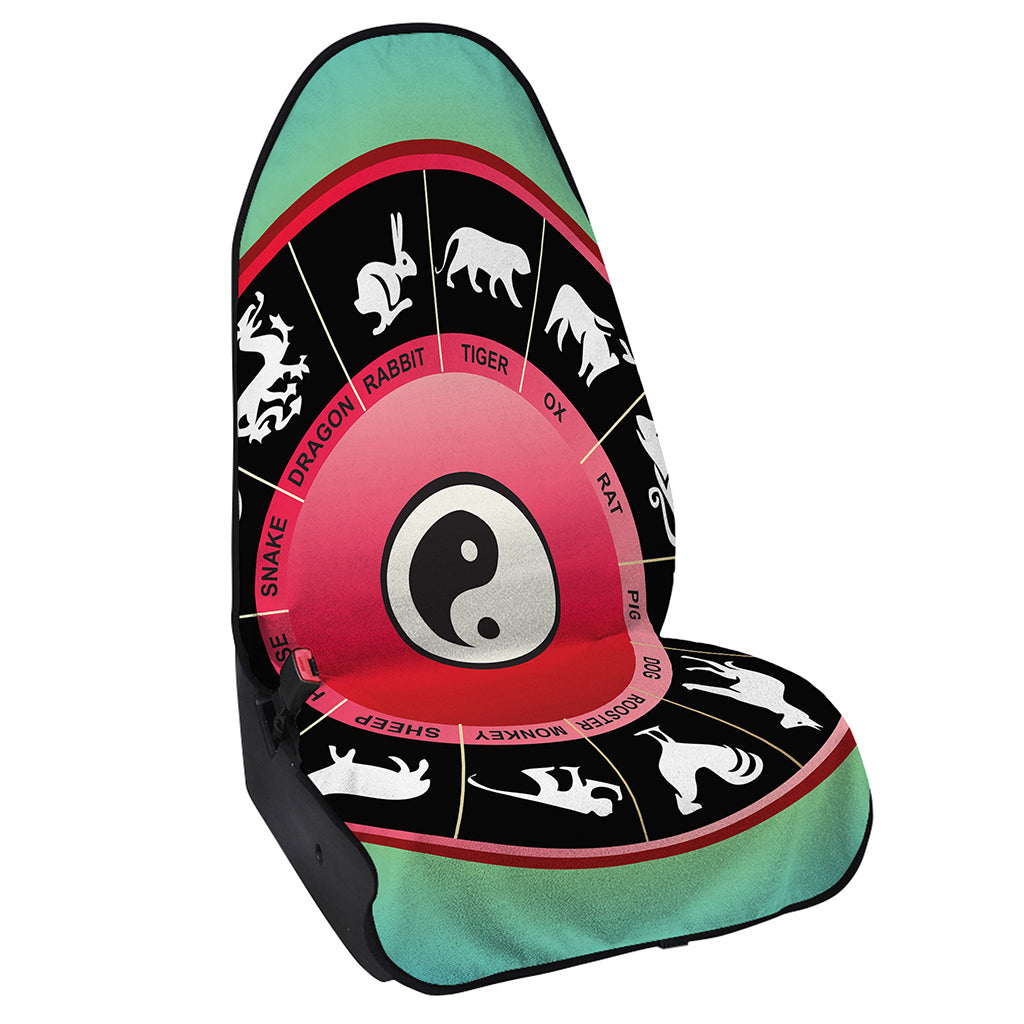 Yin Yang Chinese Zodiac Signs Print Waterproof Car Seat Cover