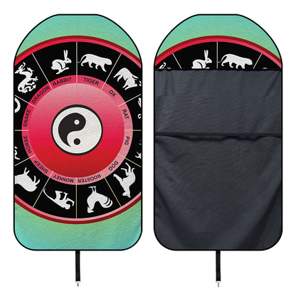 Yin Yang Chinese Zodiac Signs Print Waterproof Car Seat Cover